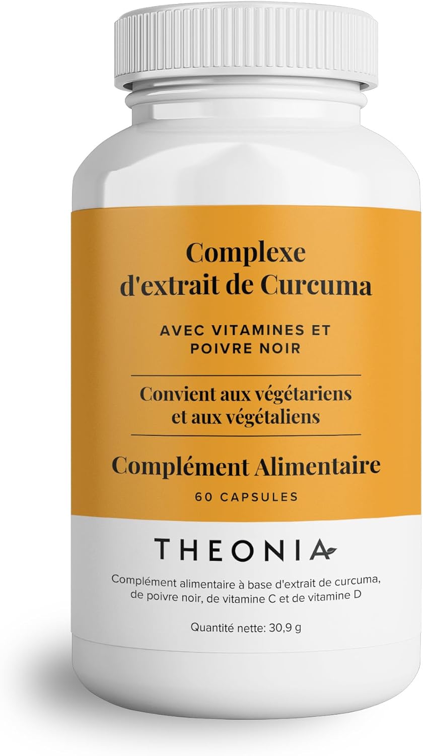 Theonia Turmeric Extract Complex - Vitamin D3 & C, Black Pepper - Contributes to Good Muscle, Joint and Bone Health - 60 Capsules - 200mg - Image 2