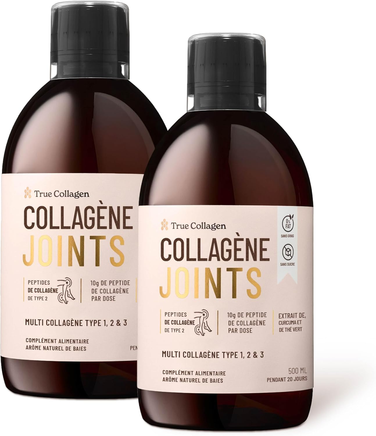 True Collagen Joints | Hydrolyzed Collagen Liquid Supplement 10,000mg - 2 x 500ml 40 Days | Types I II III Glucosamine MSM Turmeric and Chondroitin for Hair Joints A - Image 2