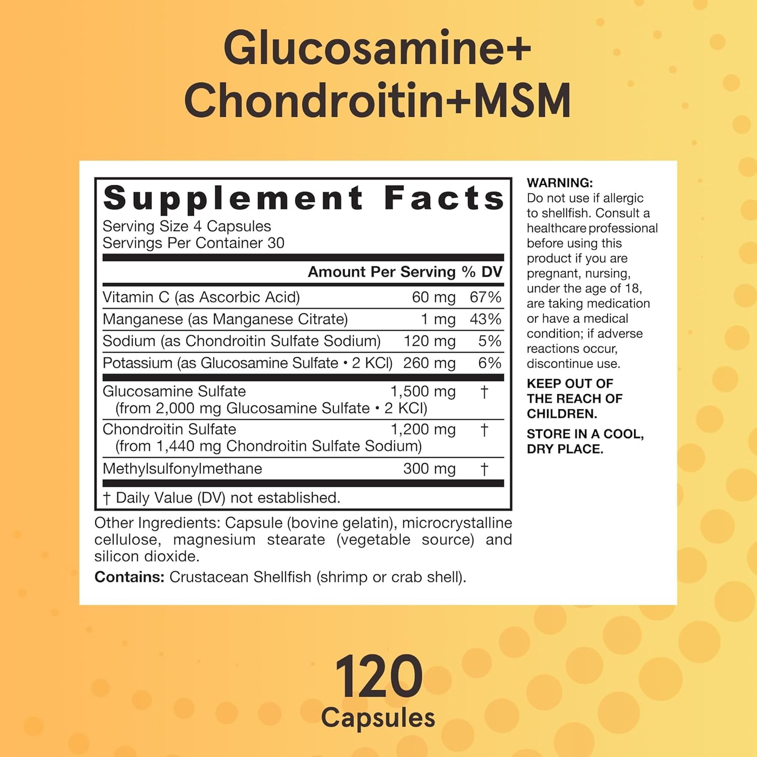 Glucosamine + Chondroitin + MSM - 120 caps - Image 7