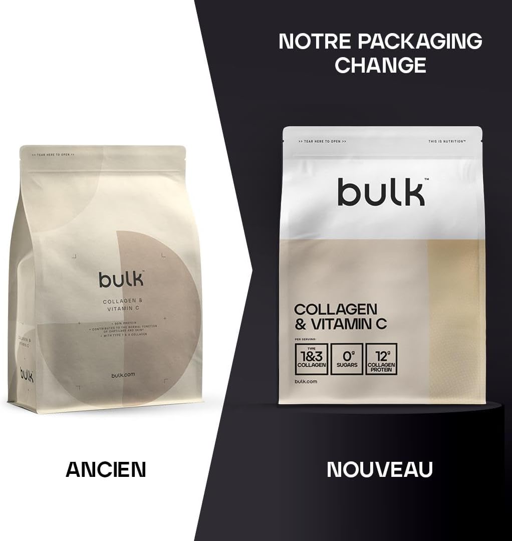 Bulk Collagen & Vitamin C Powder, 12,000mg Per Serving, Hydrolyzed Collagen Peptides, Type 1 & Type 3, Collagen Peptides, Mango, 500g - Image 3