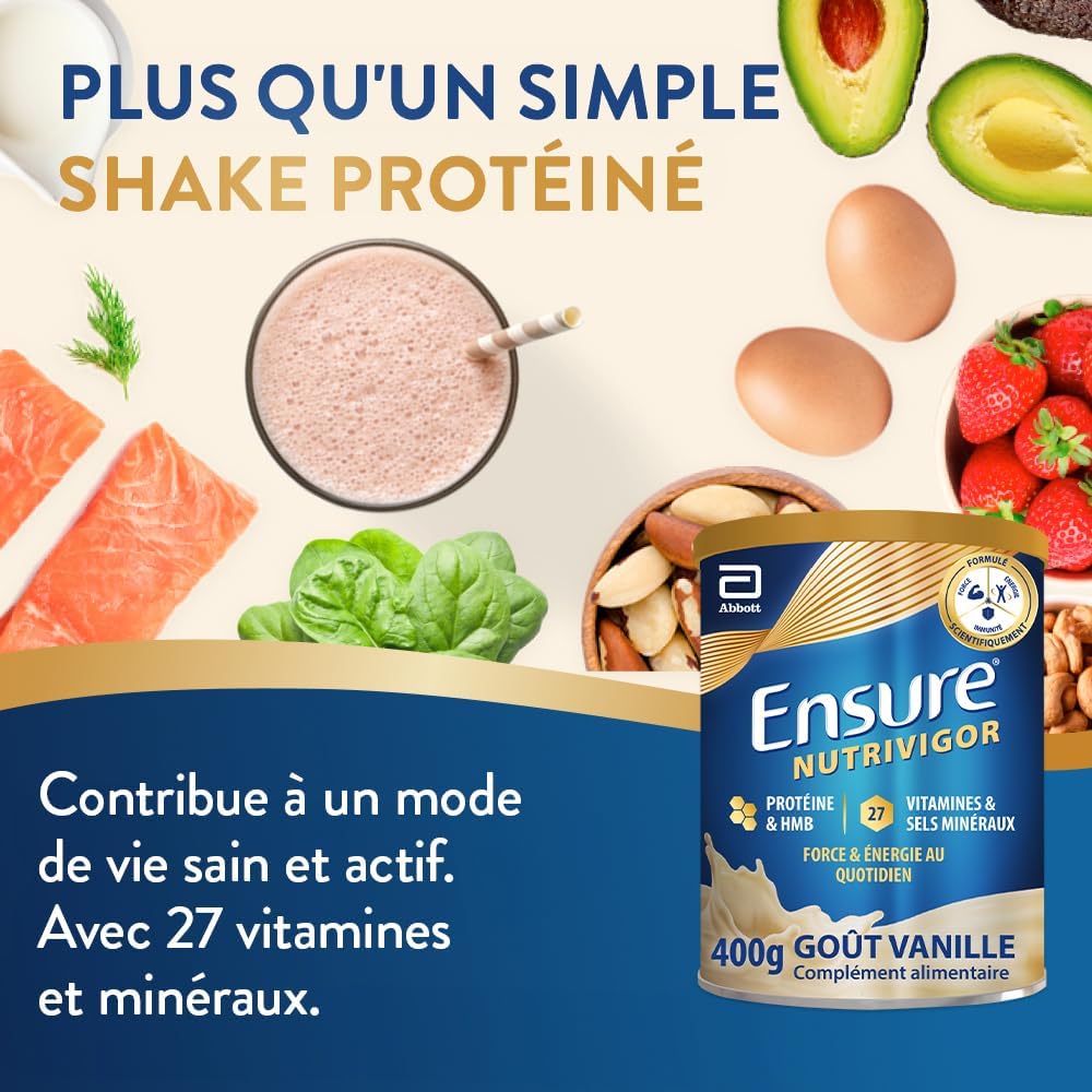 Ensure Nutrivigor 400g Vanilla - Food Supplement for Adults; High Quality Protein, HMB, 27 Multivitamins and Minerals (Including Vitamin C, Vitamin D, Magnesium and Zinc) - Image 4