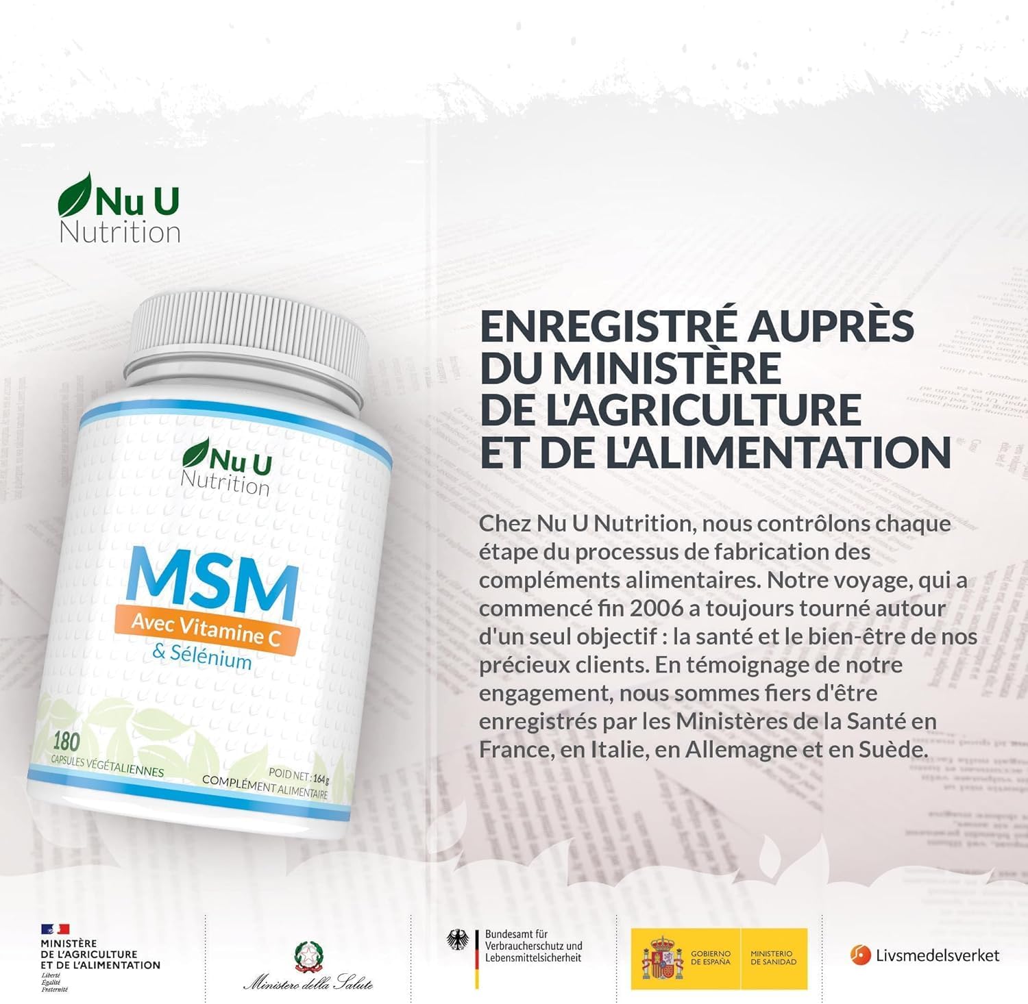 MSM 1200mg - 180 Capsules - 3 Month Supply - Methylsulfonilmethane with Vitamin C and Selenium Added - MSM High Potency - Image 10