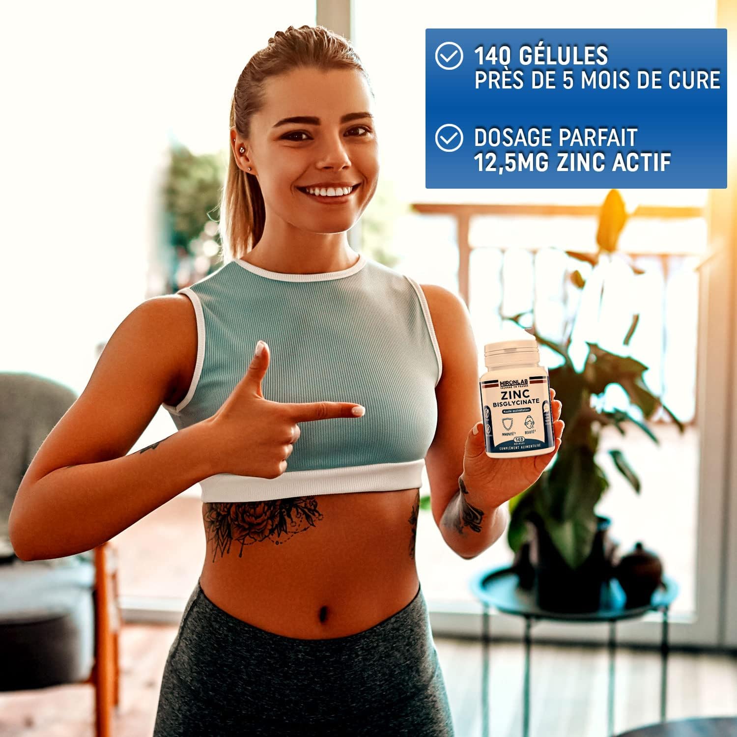 ZINC Natural Bisglycinate 40mg + Vitamins B2 B3 B6 | Optimal Dosage & High Assimilation Tested | 140 Capsules | 5 Months Zinc Dietary Supplement | French Laboratory MIRONLAB - Image 7