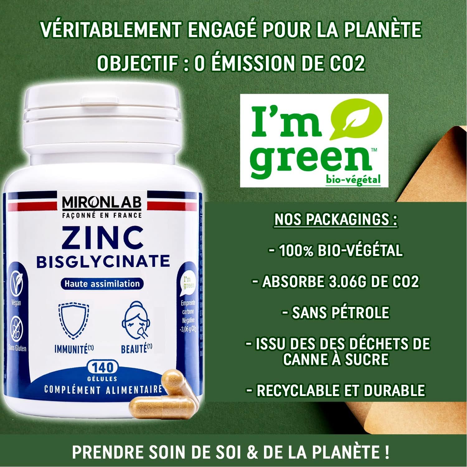 ZINC Natural Bisglycinate 40mg + Vitamins B2 B3 B6 | Optimal Dosage & High Assimilation Tested | 140 Capsules | 5 Months Zinc Dietary Supplement | French Laboratory MIRONLAB - Image 9