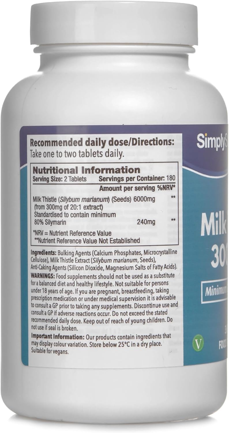Milk Thistle 3000mg | 360 Tablets | Vegan Friendly | Up to 6 Months of Benefits | SimplySupplements - Image 3