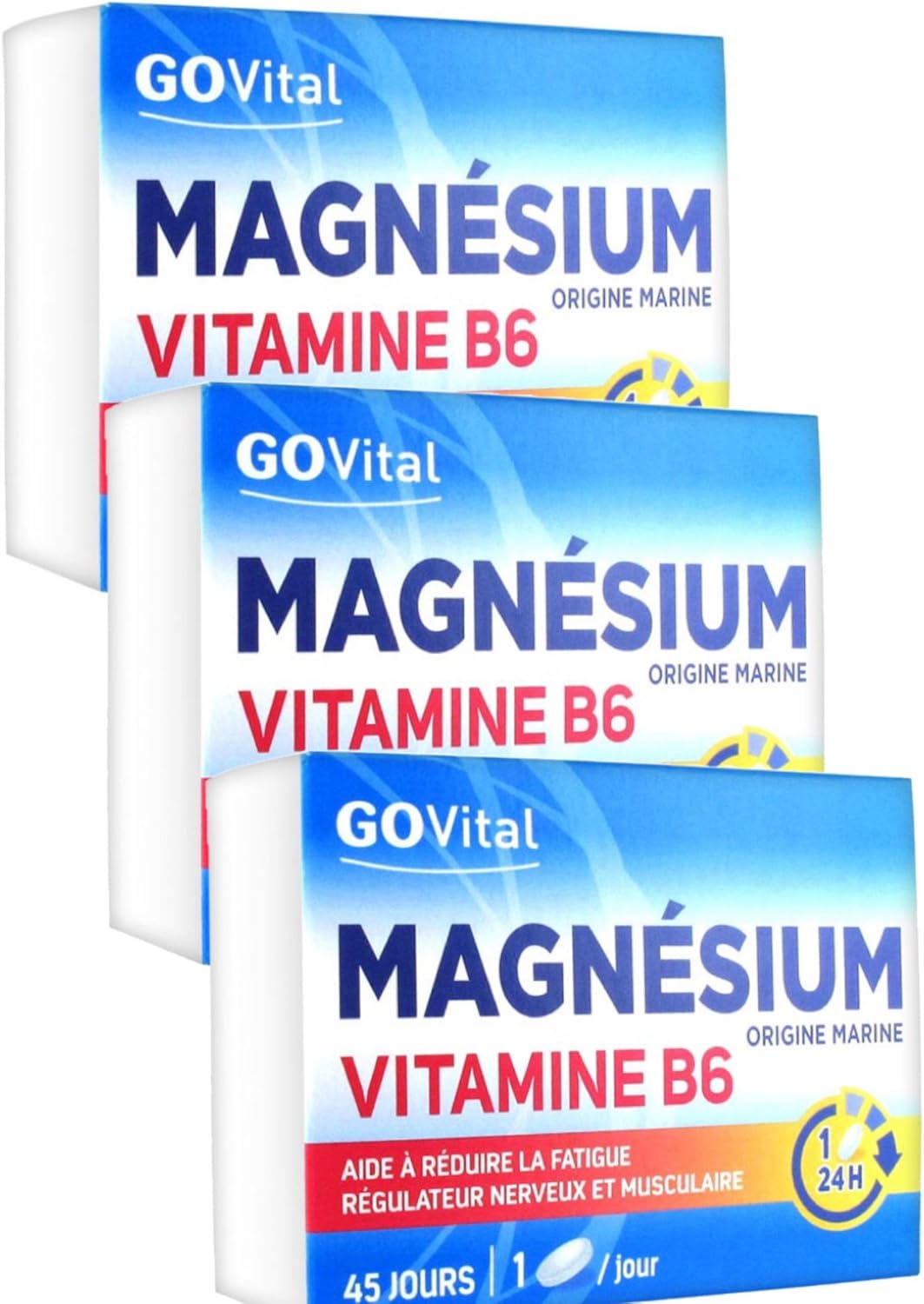 Magnesium Vitamin B6 - Marine Origin - Nervous and Muscular Fatigue - 3 Boxes of 45 Tablets - Image 3