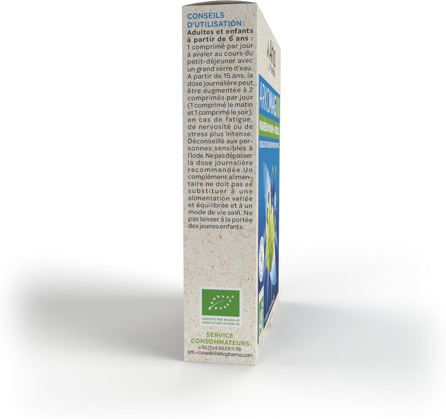 Arkopharma - Arkomag BIO Marine + Vegetable Magnesium | Physical Fatigue - Mental Energy - Irritability | 30 Tablets - Image 3