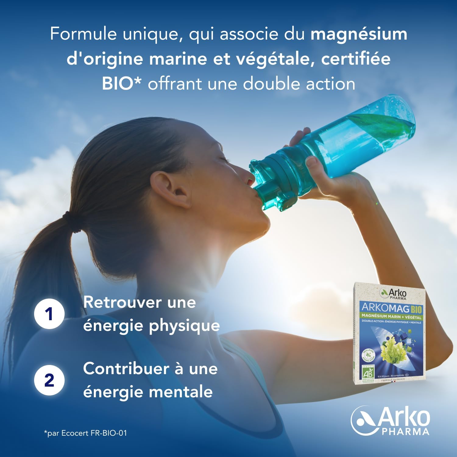 Arkopharma - Arkomag BIO Marine + Vegetable Magnesium | Physical Fatigue - Mental Energy - Irritability | 30 Tablets - Image 7