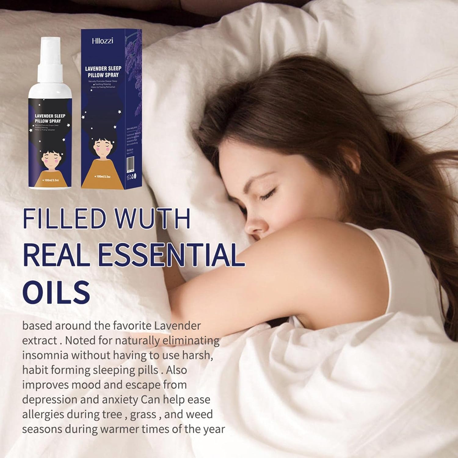 GIMOCOOL Lavender Sleep Spray - Relaxing Pillow Mist - Pure Lavender Essential Oil & Room Spray for Relaxation, 3.38 oz - Image 9