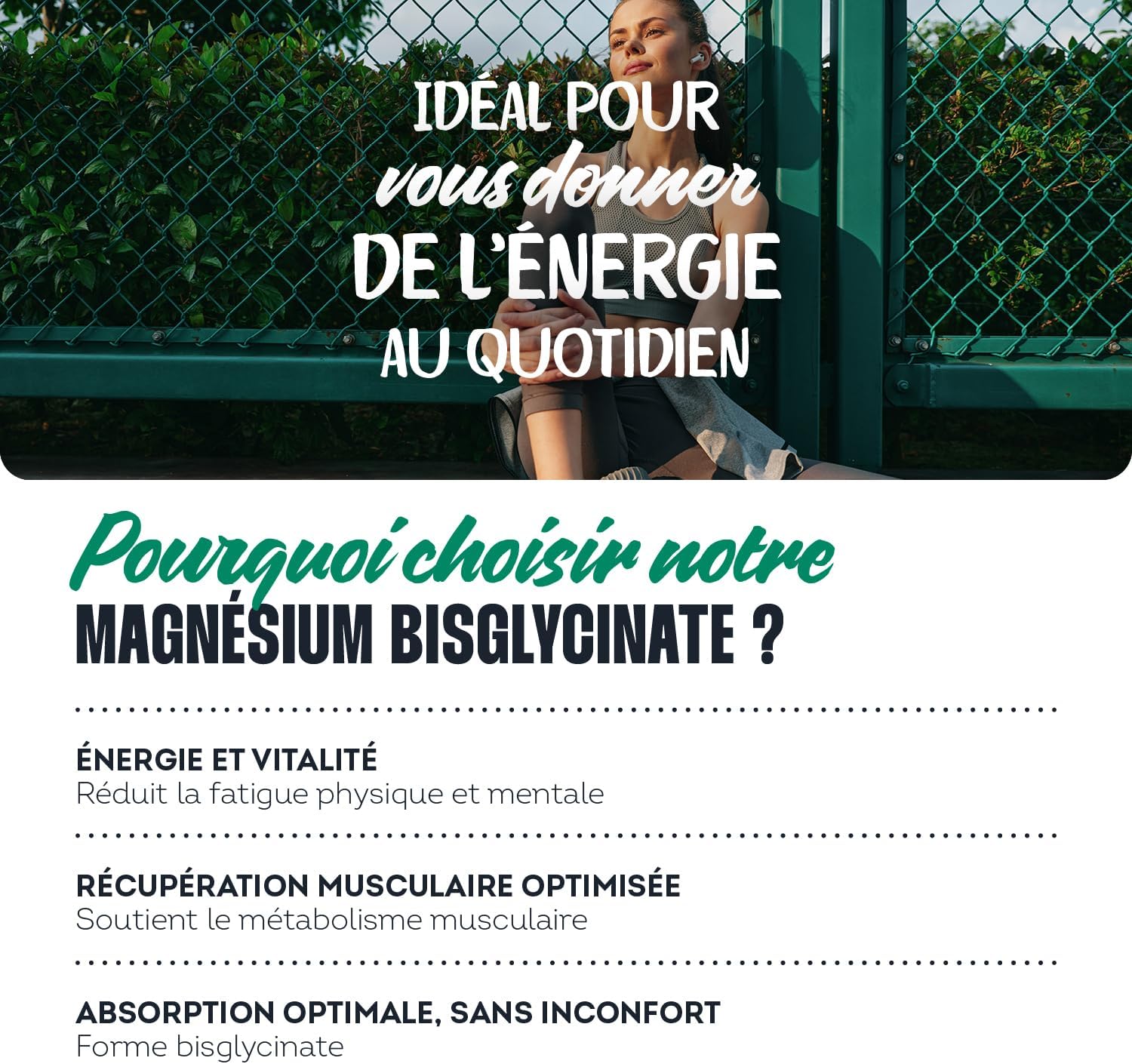 Magnesium Bisglycinate - Vitamin B6 - Fatigue, Energy & Recovery - High Absorption - Food Supplement - 60 Capsules - Made in France - IMPULSE NUTRITION - Image 4