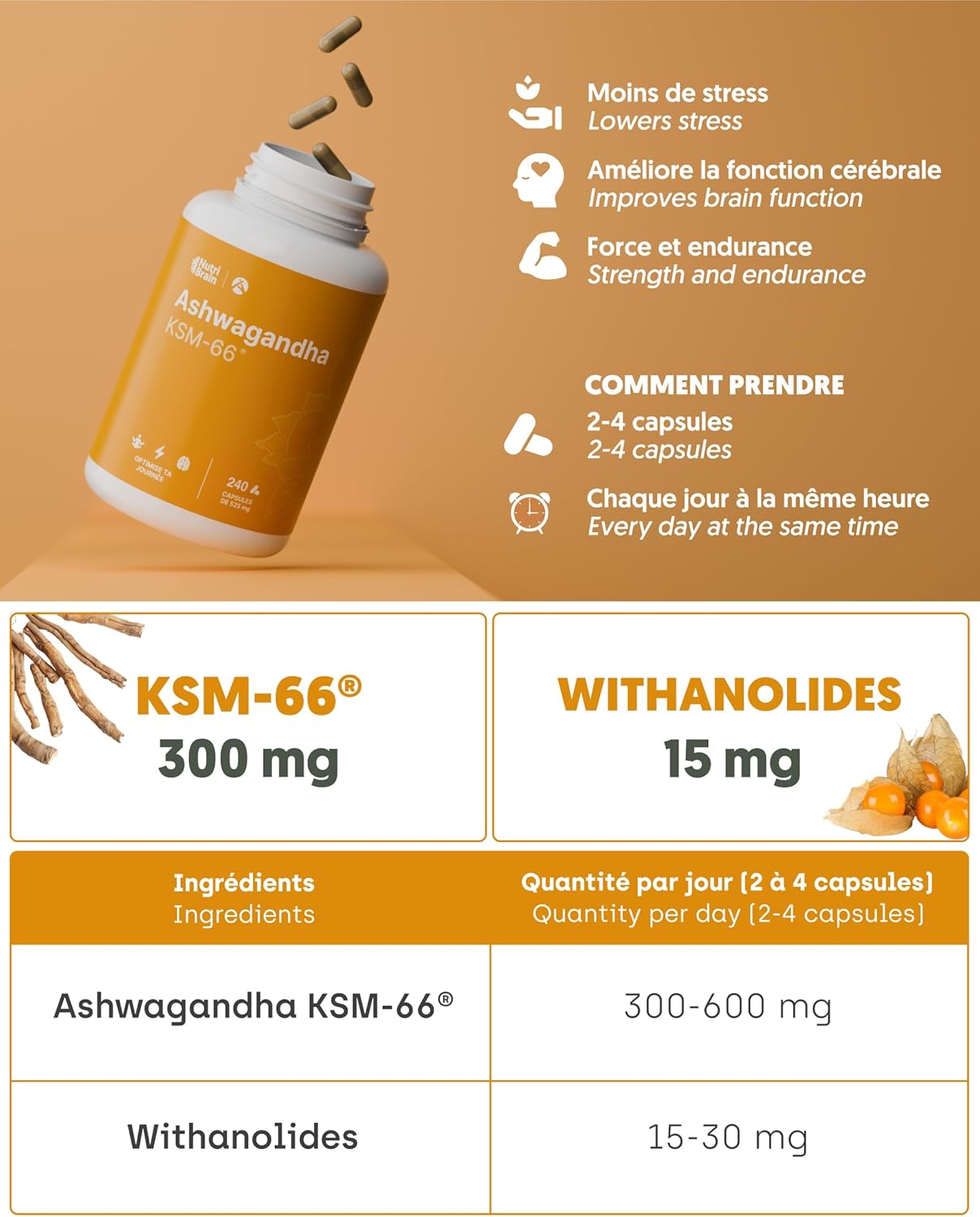 Ashwagandha KSM-66® 9000mg - 240 Capsules | Extra Strength 5% Withanolides | Anti Stress, Sleep, Energy | Long Lasting | High Dosage: 600mg Concentrate Extract 15:1 - Image 6