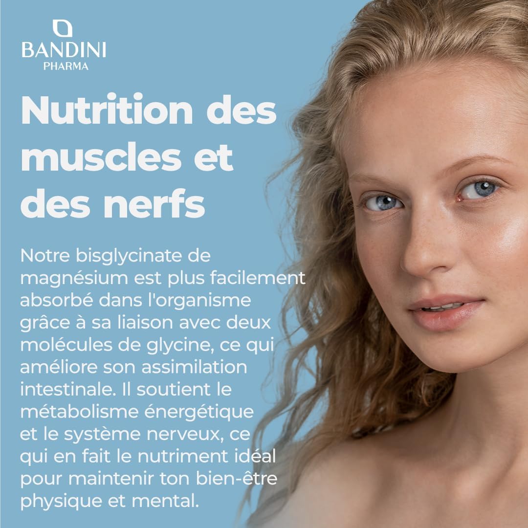 Bandini® Magnesium Bisglycinate + Vitamins B1, B6 and B12, 180 Vegan Capsules, High Content 350mg/day (Maximum Absorption), Magnesium Glycinate Capsules, Fatigue, Stress and Sleep - Image 4