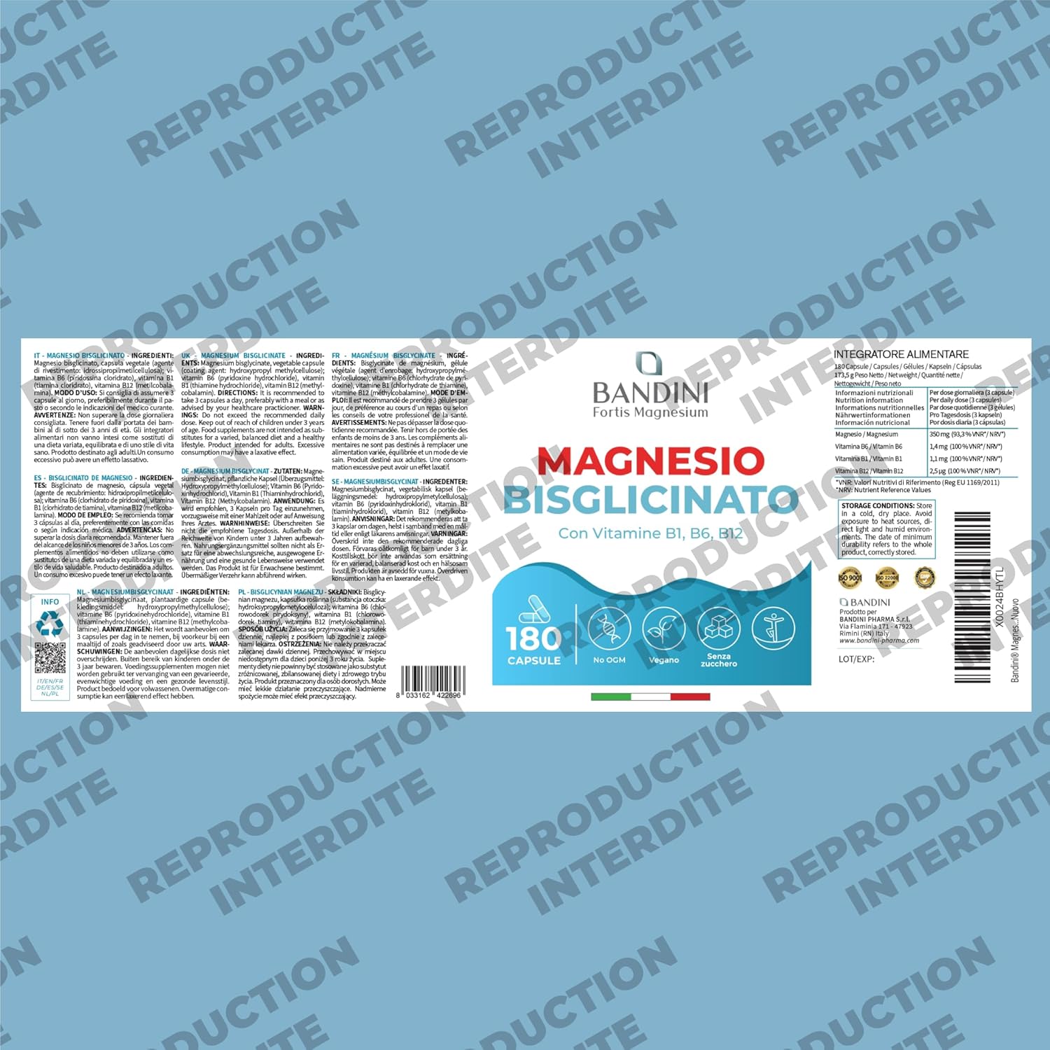 Bandini® Magnesium Bisglycinate + Vitamins B1, B6 and B12, 180 Vegan Capsules, High Content 350mg/day (Maximum Absorption), Magnesium Glycinate Capsules, Fatigue, Stress and Sleep - Image 7
