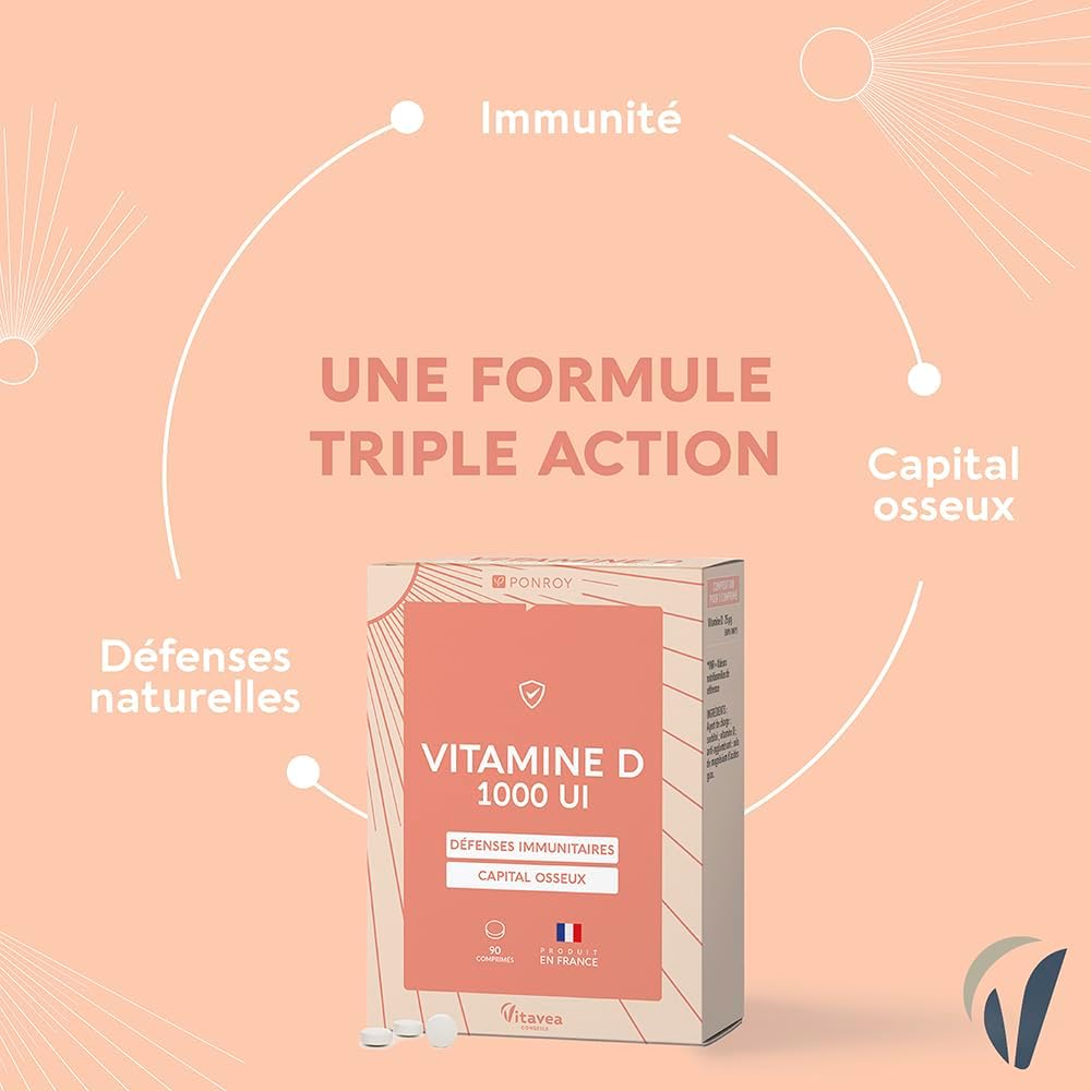 Yves Ponroy Physiotech Vitamin D - Adult Immunity Supplement - Vitamin D3 - Strengthens Bone Capital - 90 Tablets - 90 Days - Made in France - Image 3
