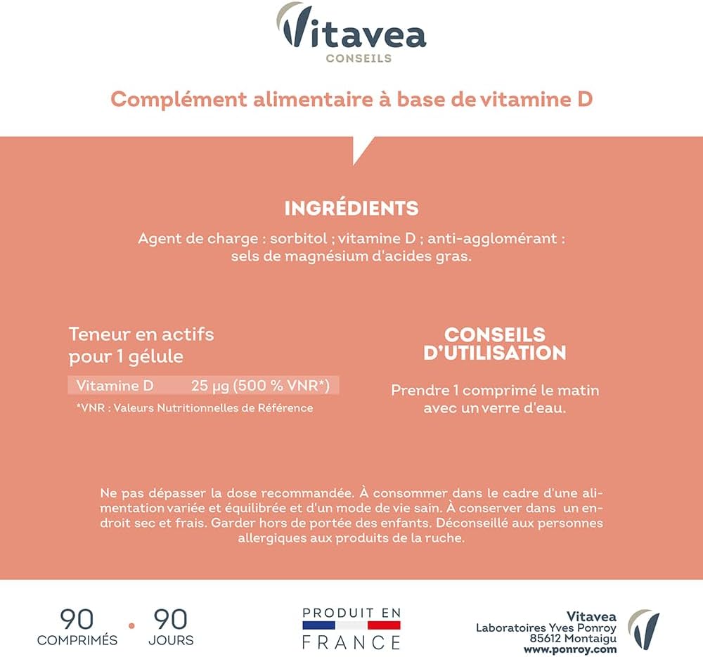 Yves Ponroy Physiotech Vitamin D - Adult Immunity Supplement - Vitamin D3 - Strengthens Bone Capital - 90 Tablets - 90 Days - Made in France - Image 8