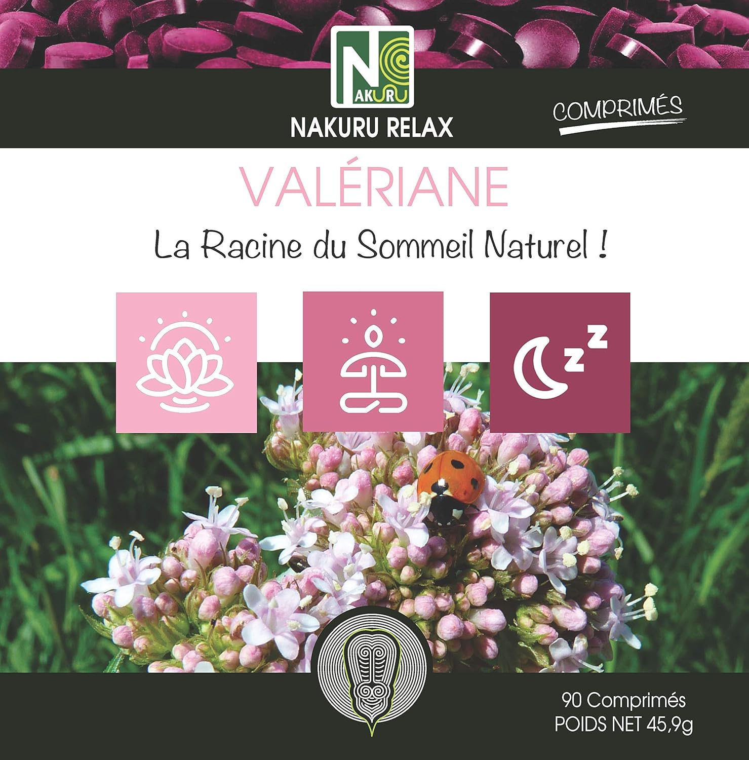 NAKURU | Valerian | NAKURU Relax | Made in France | "La Root du Sommeil Naturel!" (90 Tablets of 510mg / Net Weight: 46g) - Image 4