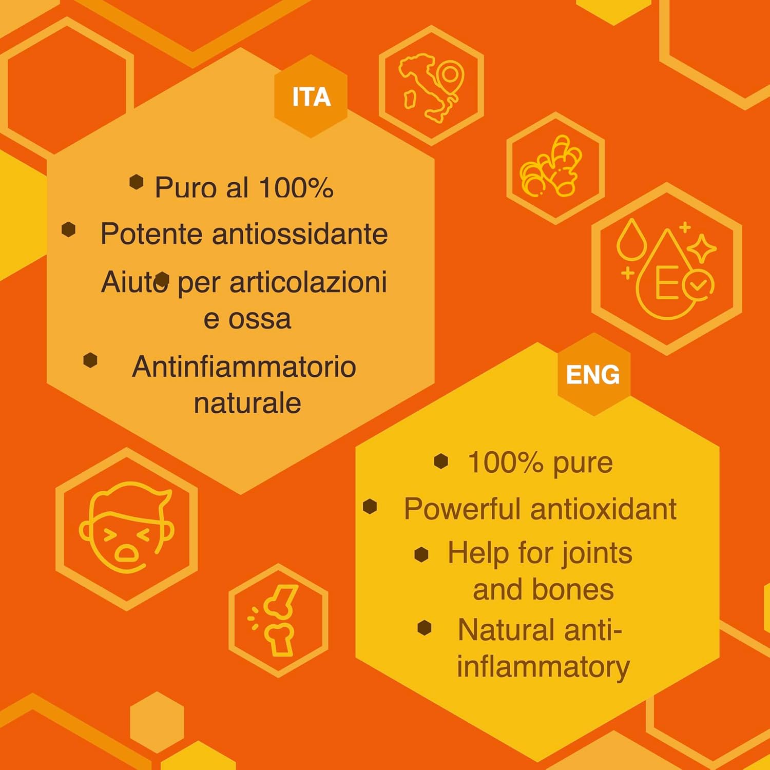ERBOTECH ORGANIC Turmeric Capsules, 100 g pack, approx. 140 capsules, 100% pure and organic, concentrated and without additives, natural food supplement, vegan - Image 3
