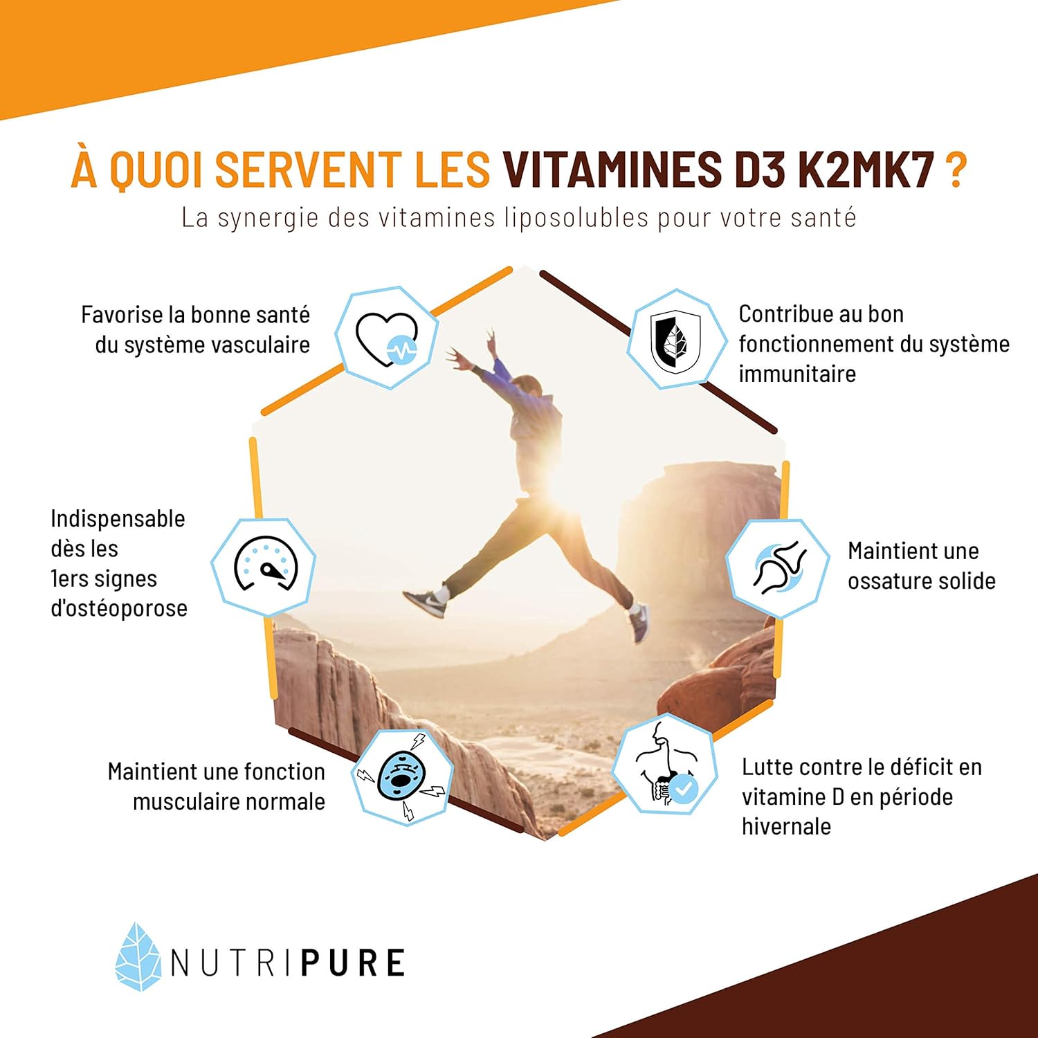 Nutripure | Vitamin D3 K2-MK7 3000 IU | High Dosage for Immune, Bone and Muscle Health | With VitaMK7® and Organic Olive Oil | High Absorption & Custom Dosage | 5 Months - Image 3