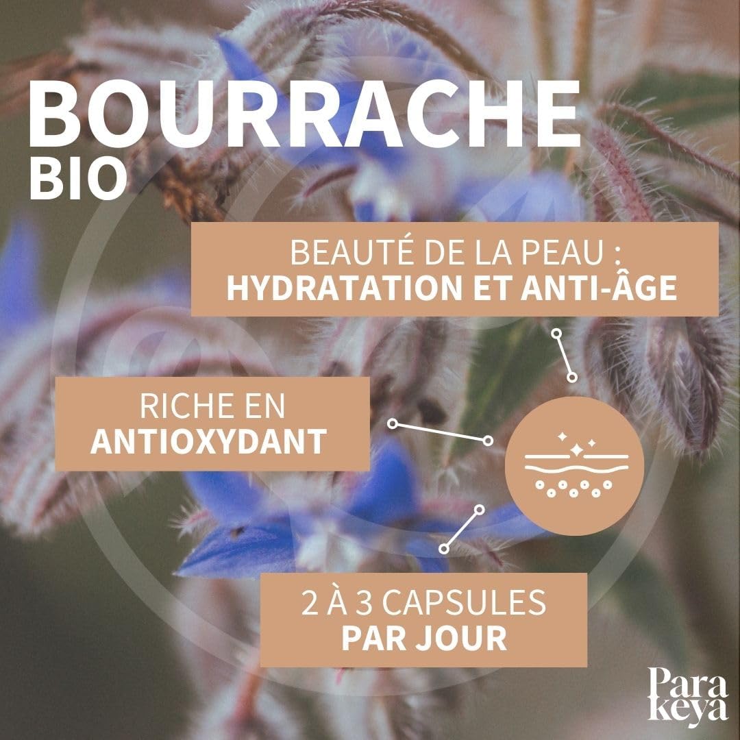 Organic Borage Oil 507.5mg |Skin Beauty |Dietary Supplement| 60 Capsules - Image 3