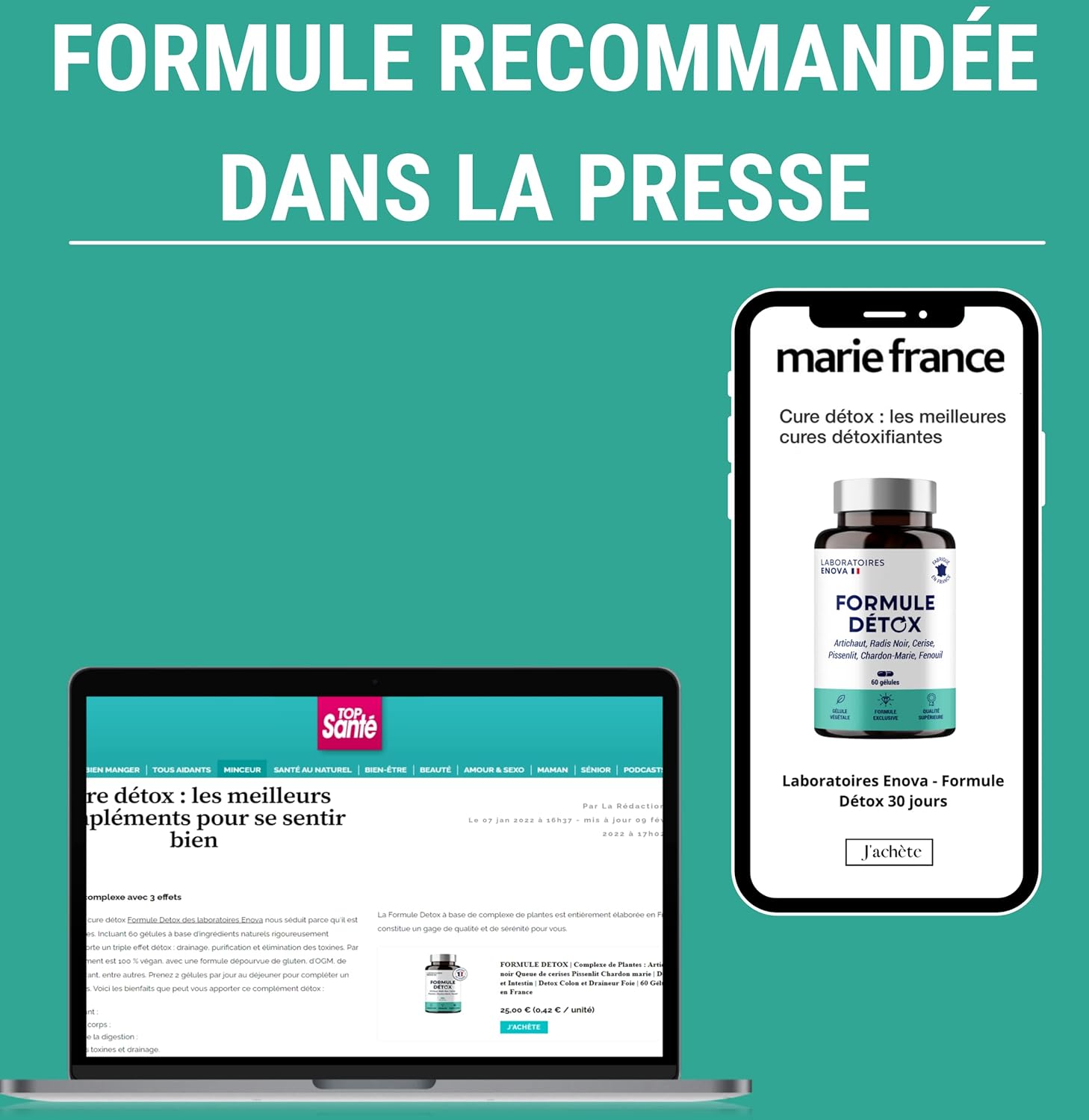 DETOX FORMULA | Plant Complex: Artichoke Black Radish Cherry Tail Dandelion Milk Thistle | Detoxifier Liver and Intestine | Detox Colon and Liver Drainer | 60 Capsules - Image 4