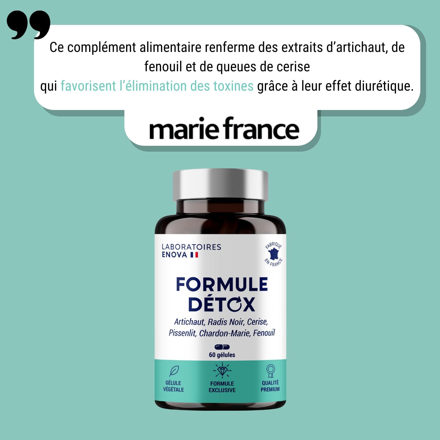 DETOX FORMULA | Plant Complex: Artichoke Black Radish Cherry Tail Dandelion Milk Thistle | Detoxifier Liver and Intestine | Detox Colon and Liver Drainer | 60 Capsules - Image 9