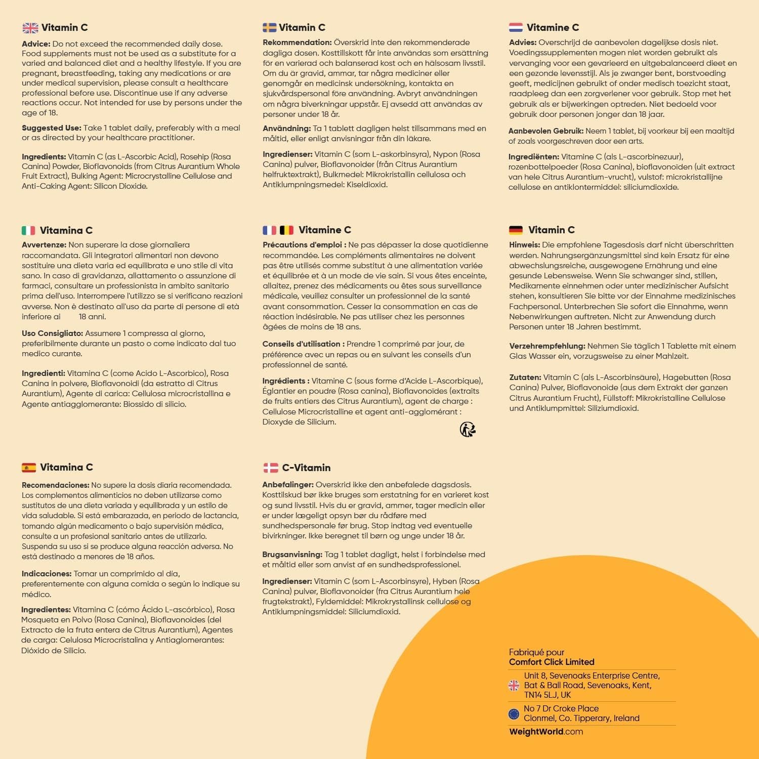 Vitamin C 1000mg With Rosehip and Bioflavonoids, Vit C Ascorbic Acid, Adult Vitamins 180 Vegan Breakable Tablets For 6 Months Supply - Image 6