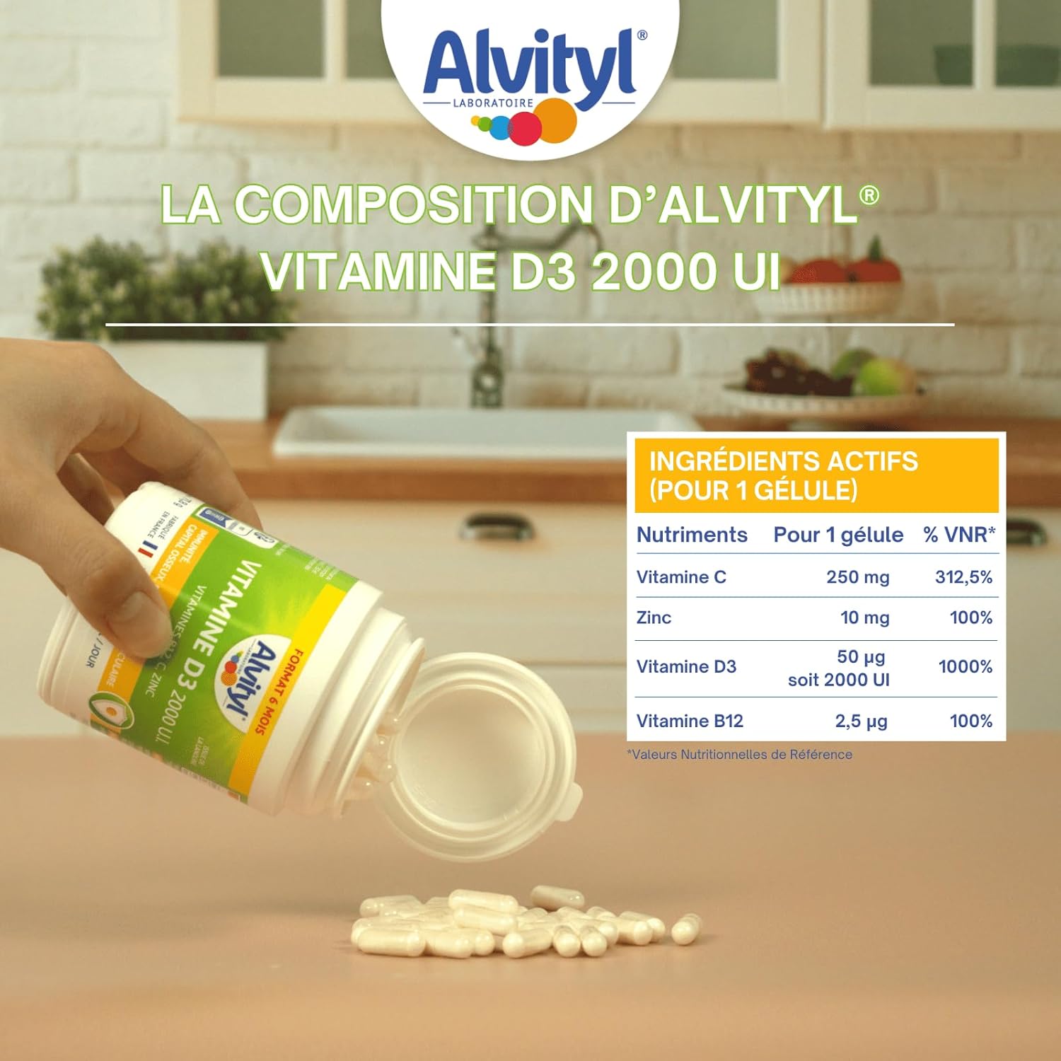 Alvityl Vitamin D3 2000 IU – 6 month course – Vitamins D3, C, ZINC – 1 tablet per day – From 18 years - Image 4