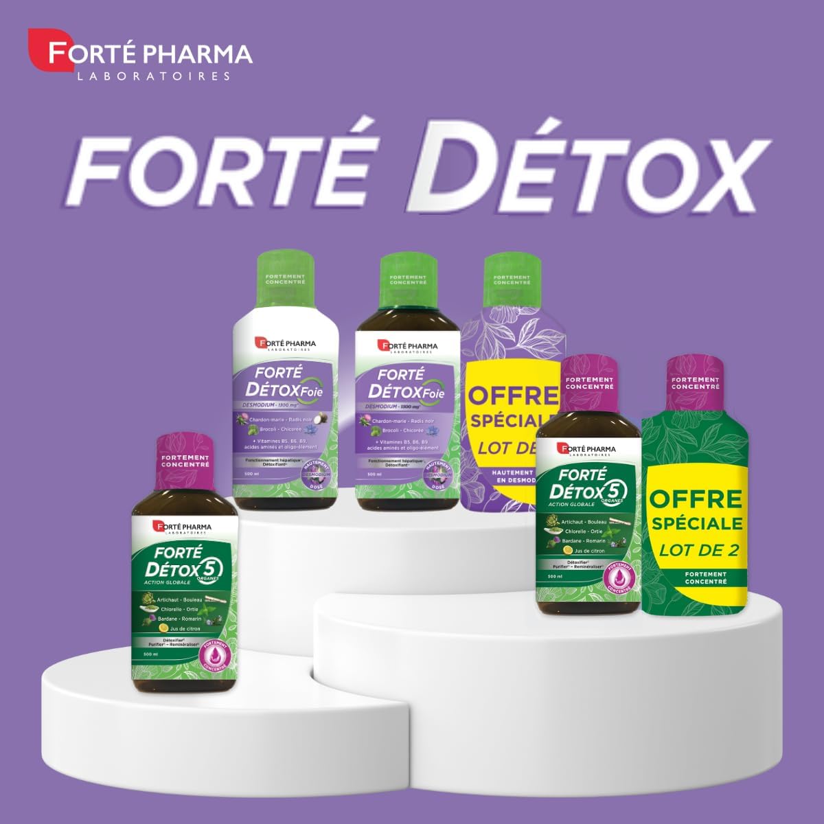 Forté Pharma - Forté Detox Liver | Detox Food Supplement - Milk Thistle Black Radish Desmodium and Vitamins - Liver Detox | Lot 2x500 ml = 20 days - Lemon-Grapefruit taste - Image 6