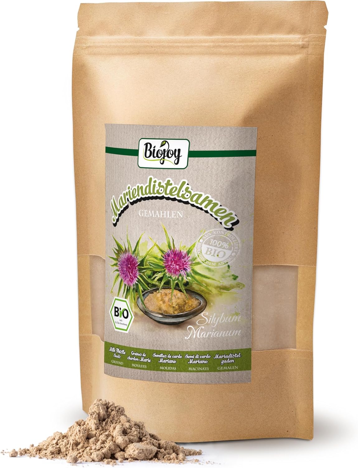 Biojoy Organic Milk Thistle Seeds (500g), Milk Thistle Flour, Natural (Silybum marianum) - Image 3