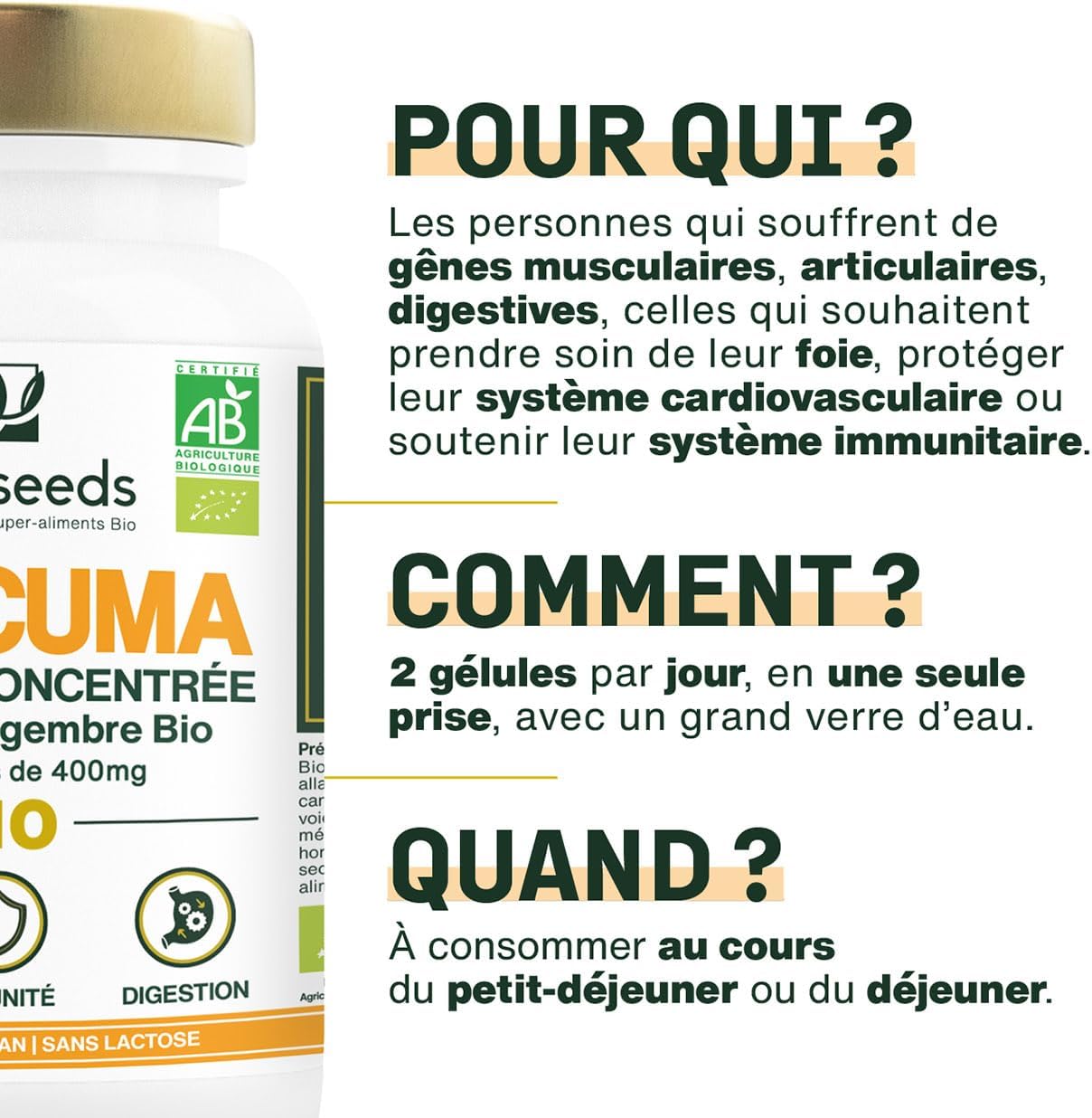 High Concentration Organic Turmeric | With Organic Ginger | High Absorption Curcumin | Piperine Free | Joints | 120 Capsules | Top Quality - Image 5