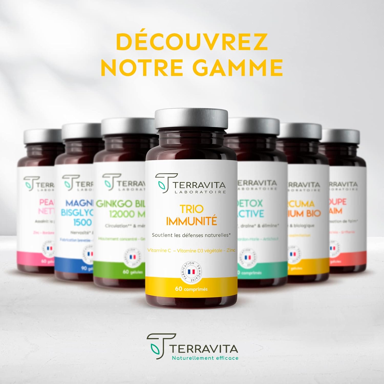 TRIO Immunity | Vitamin D3 + Vitamin C + Zinc Bisglycinate | 3 in 1 Ultra Complete Formula | Immunity, Energy and Tonus | 2 Month Cure | Made in France Terravita - Image 7