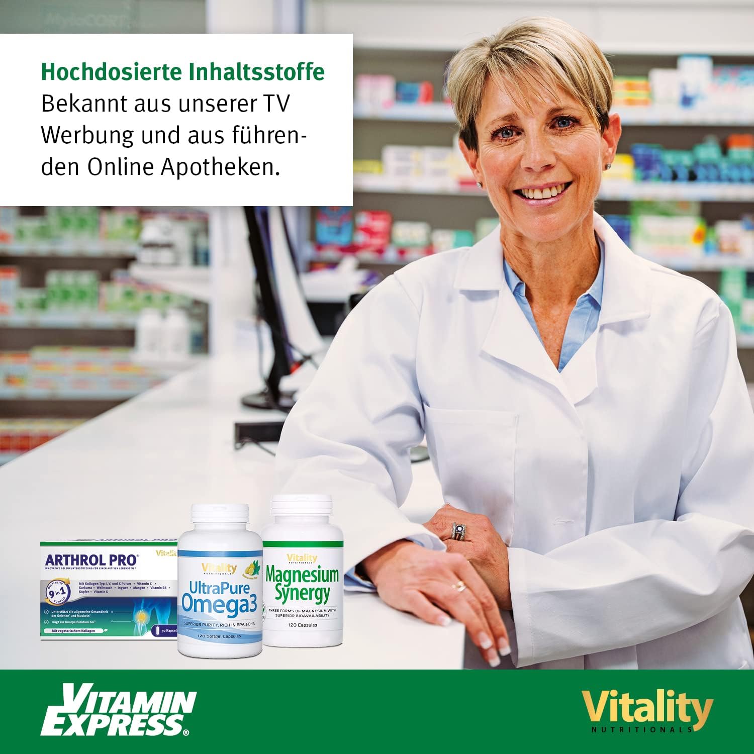 Arthrol High Dose Joint Capsules with MSM, Collagen, Glucosamine, Hyaluron No Additives, 180 Capsules, Joint Pain, Amino Acids Vitality Nutritionals by - Image 6