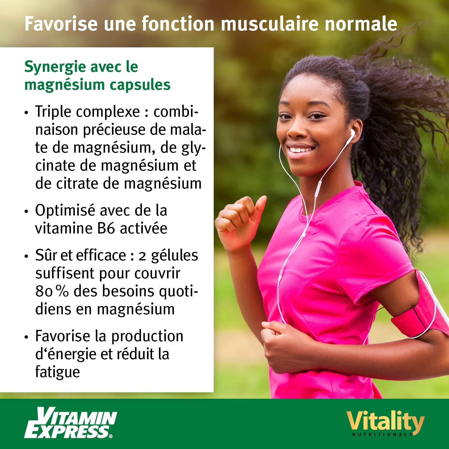 Magnesium Complex, 3 Sources Magnesium (Glycinate, Malate and Citrate) and Vitamin B6 for Better Absorption. Reduces Fatigue, Normal Muscle Function. Vitality Nutritionals by VitaminExpress. - Image 3