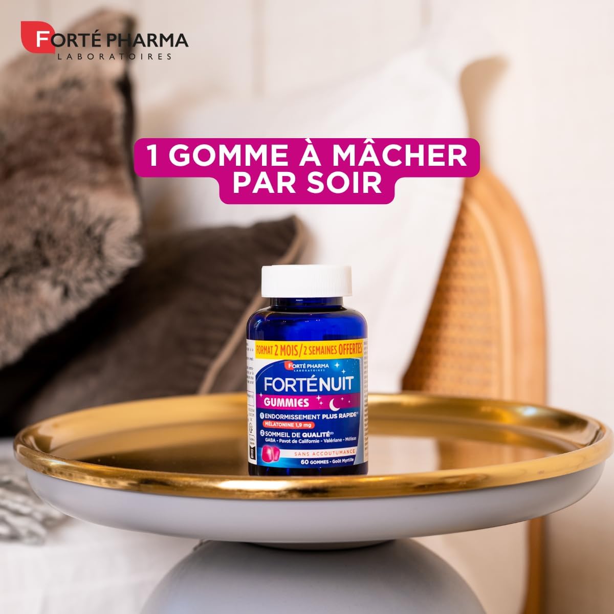 Forté Pharma - FortéNuit Gummies - 1.9 mg Melatonin and Plants, GABA - Sweet Night - Sleep Supplement – Fast Sleep & Quality Sleep Favoured - 60 gums, 2 months - Image 5