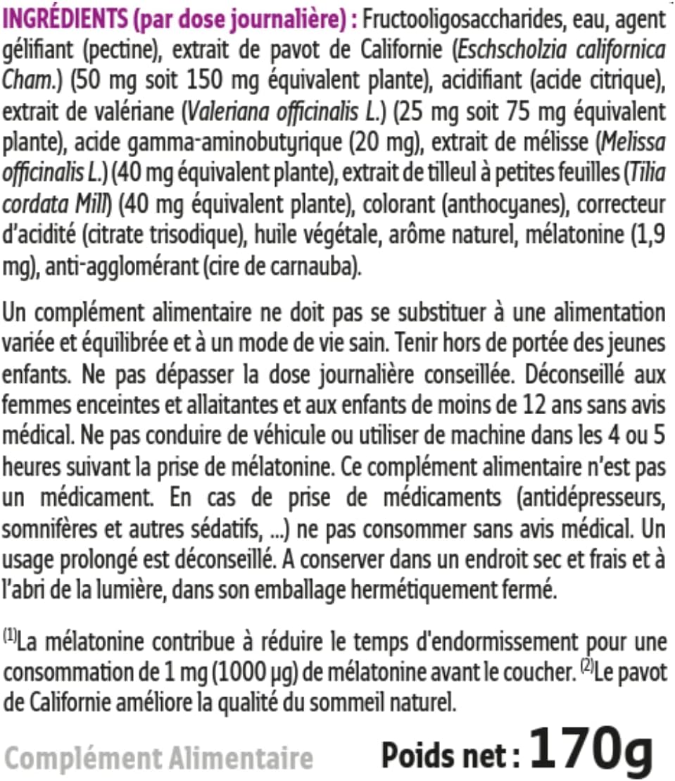 Forté Pharma - FortéNuit Gummies - 1.9 mg Melatonin and Plants, GABA - Sweet Night - Sleep Supplement – Fast Sleep & Quality Sleep Favoured - 60 gums, 2 months - Image 8