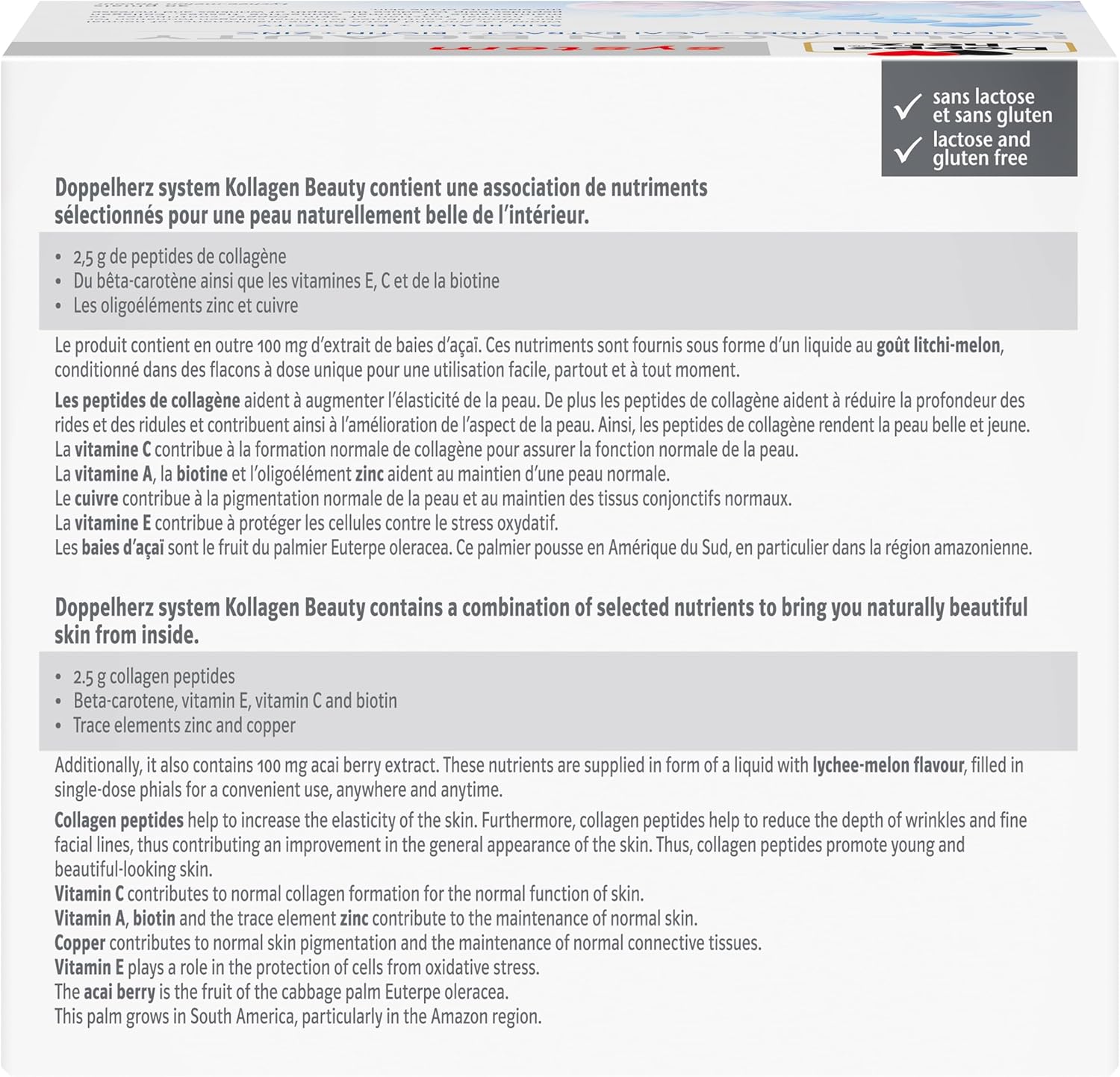 Doppelherz – Kollagen Beauty – Collagen Peptides for Healthy, More Elastic Skin – Acai Extract, Biotin and Zinc – Lychee-Melon Flavour – 30 Bottles of 25 ml - Image 8