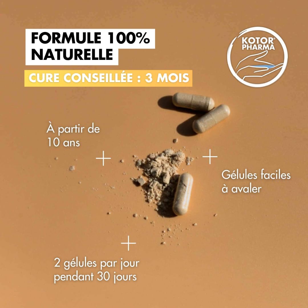 Magnesium Bisglycinate | 100% Natural | Fatigue, Stress, Sleep, Sport + Sea Lettuce + Vitamin B6 + Taurine | 60 Capsules | French | KOTOR PHARMA - Image 8