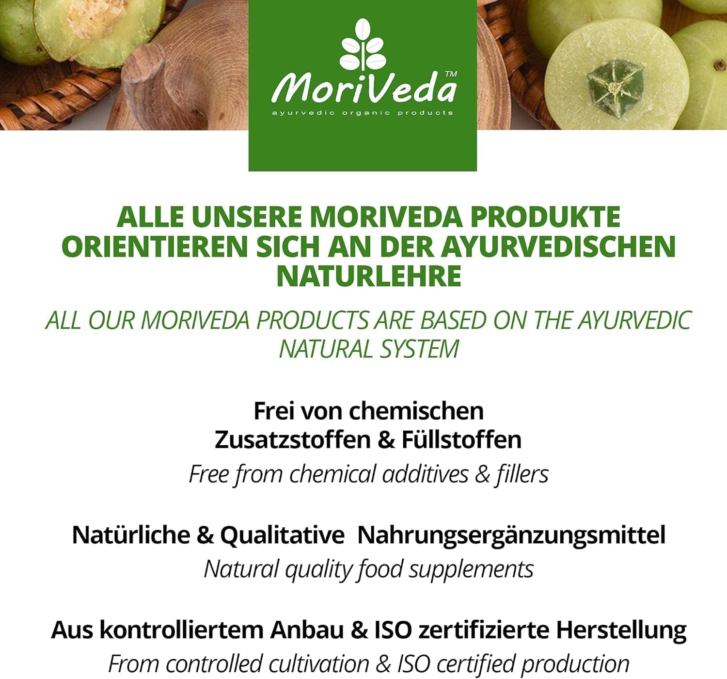 Moringa+Amla capsules 600mg - immune system and energy - 2 months supply - high dose, moringa- and amla powder - vitamin C - vegan and gluten free - 120 capsules per MoriVeda - Image 6