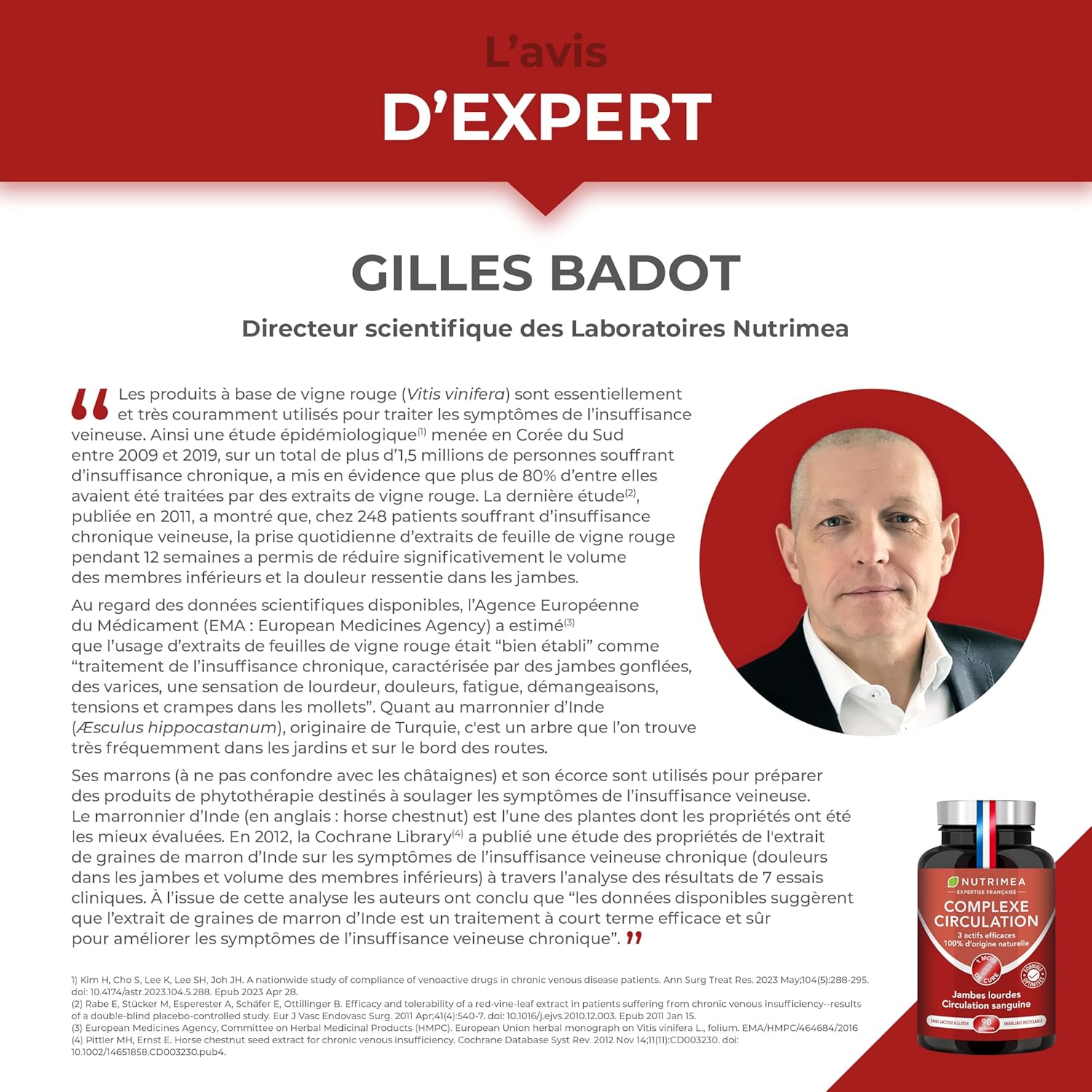 Blood Circulation Legs – Lymphatic Drainage – Red, Horse Brown and Hamamelis – Against Heavy Legs – 100% Natural – 90 Vegan Capsules – Nutrimea – Made in France - Image 7