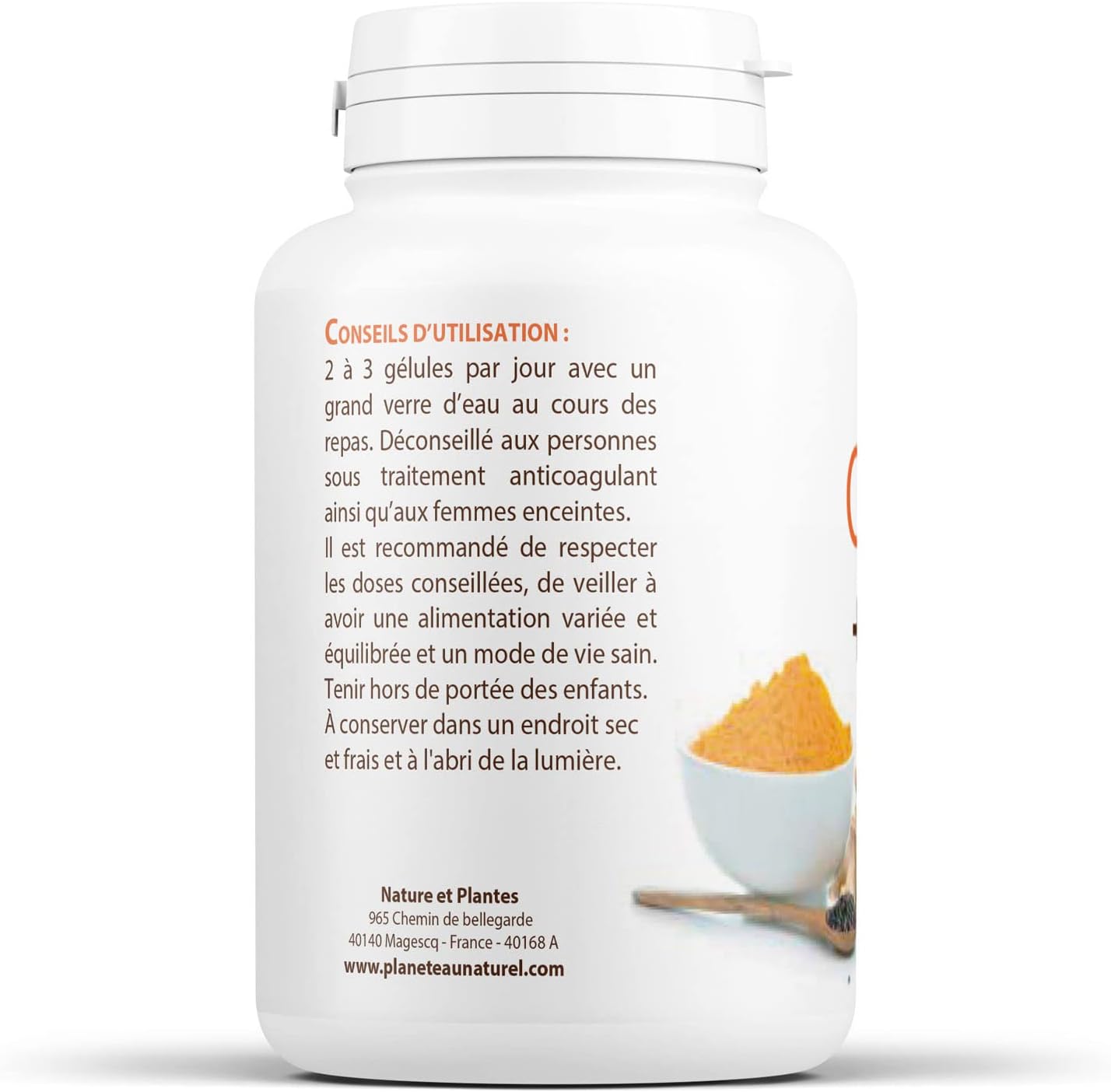 Turmeric, Ginger and Black Pepper Organic 350 mg - 200 Vegetable Capsules - Image 3