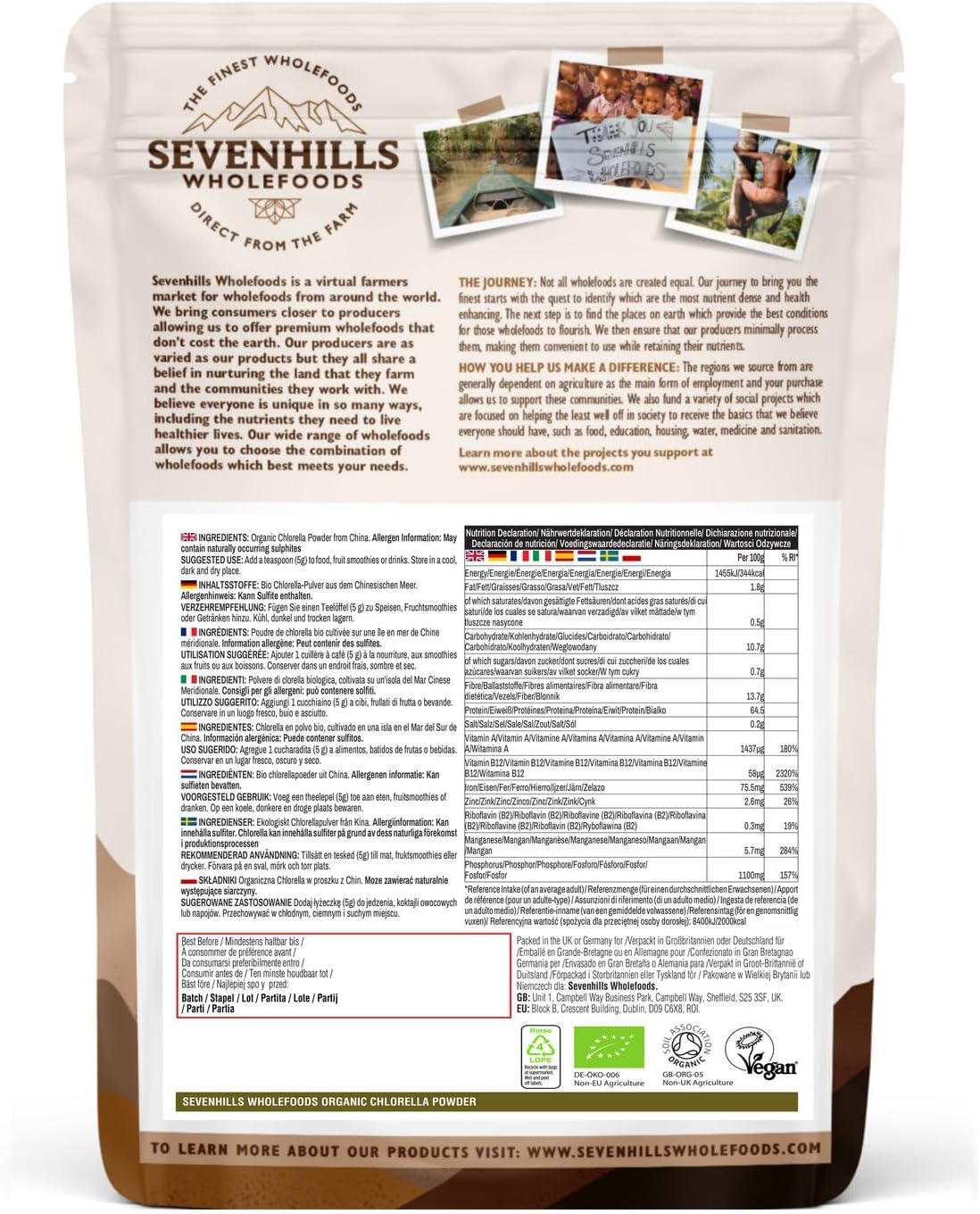 Sevenhills Wholefoods Organic Chlorella Powder 200 g - Image 3