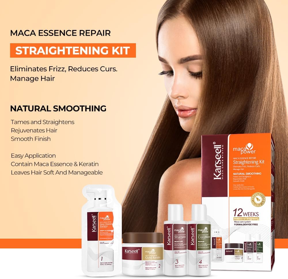 Karseell Keratin Hair Straightening Kit, Professional Home Straightening Kit, Lasts 12 Weeks for All Hair Types - Image 3