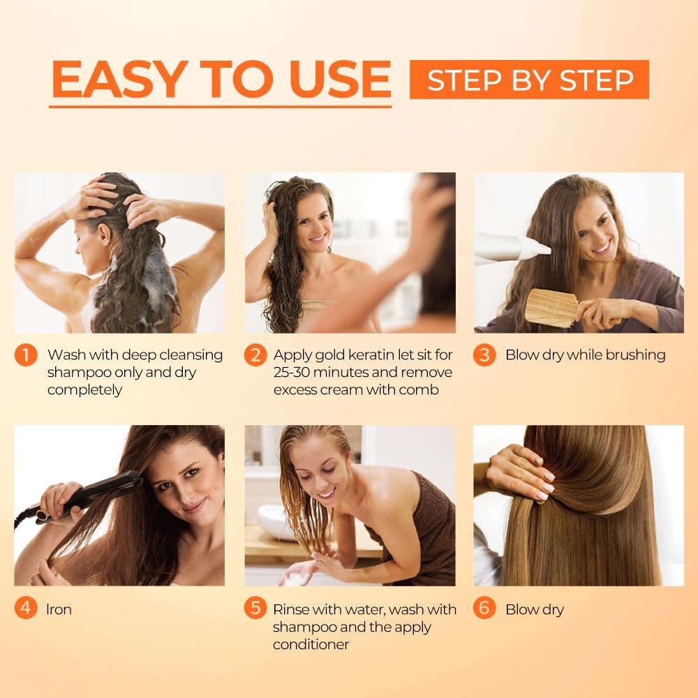 Karseell Keratin Hair Straightening Kit, Professional Home Straightening Kit, Lasts 12 Weeks for All Hair Types - Image 7