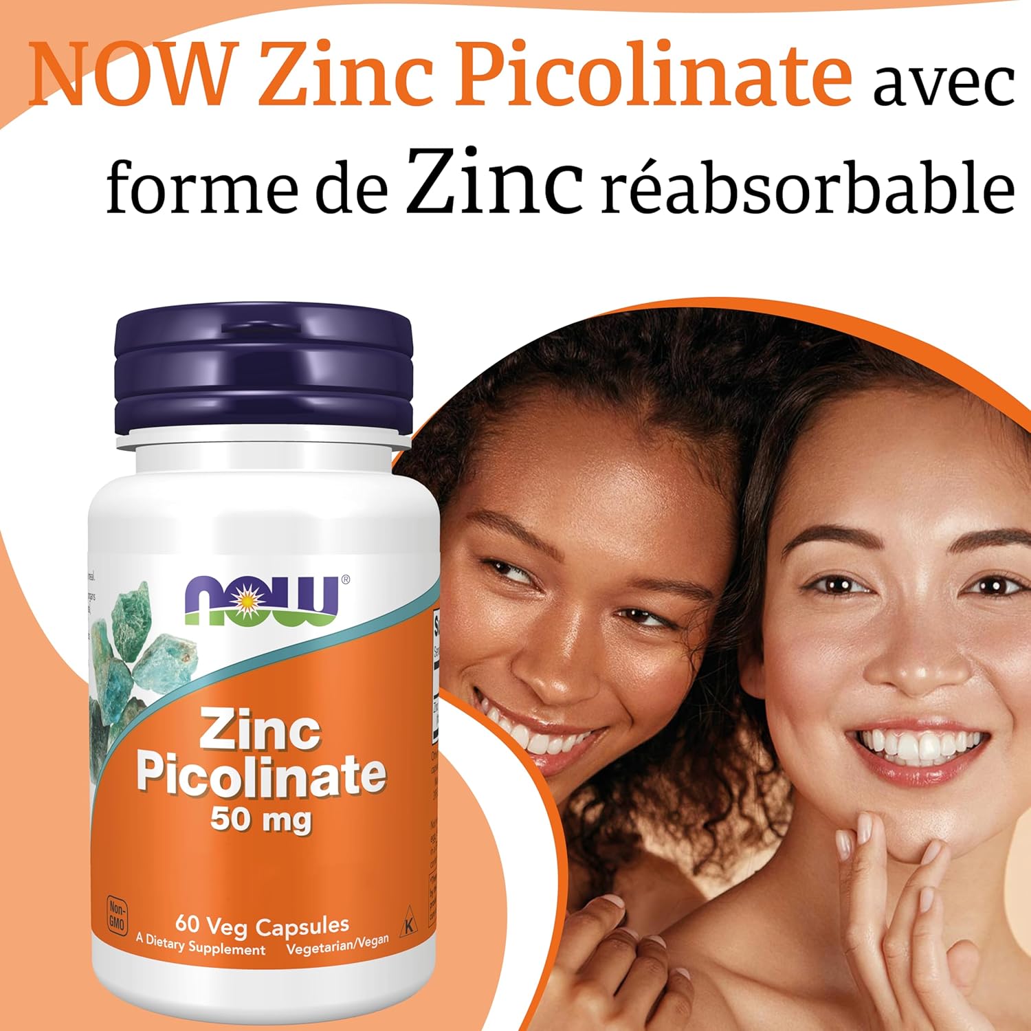 Now Foods, Zinc Picolinate, 50mg, High Dosed, 1 Capsule Every 2 Days, 60 Vegan Capsules, Lab Tested, Gluten Free, Soy Free, Non-GMO, Vegetarian - Image 3