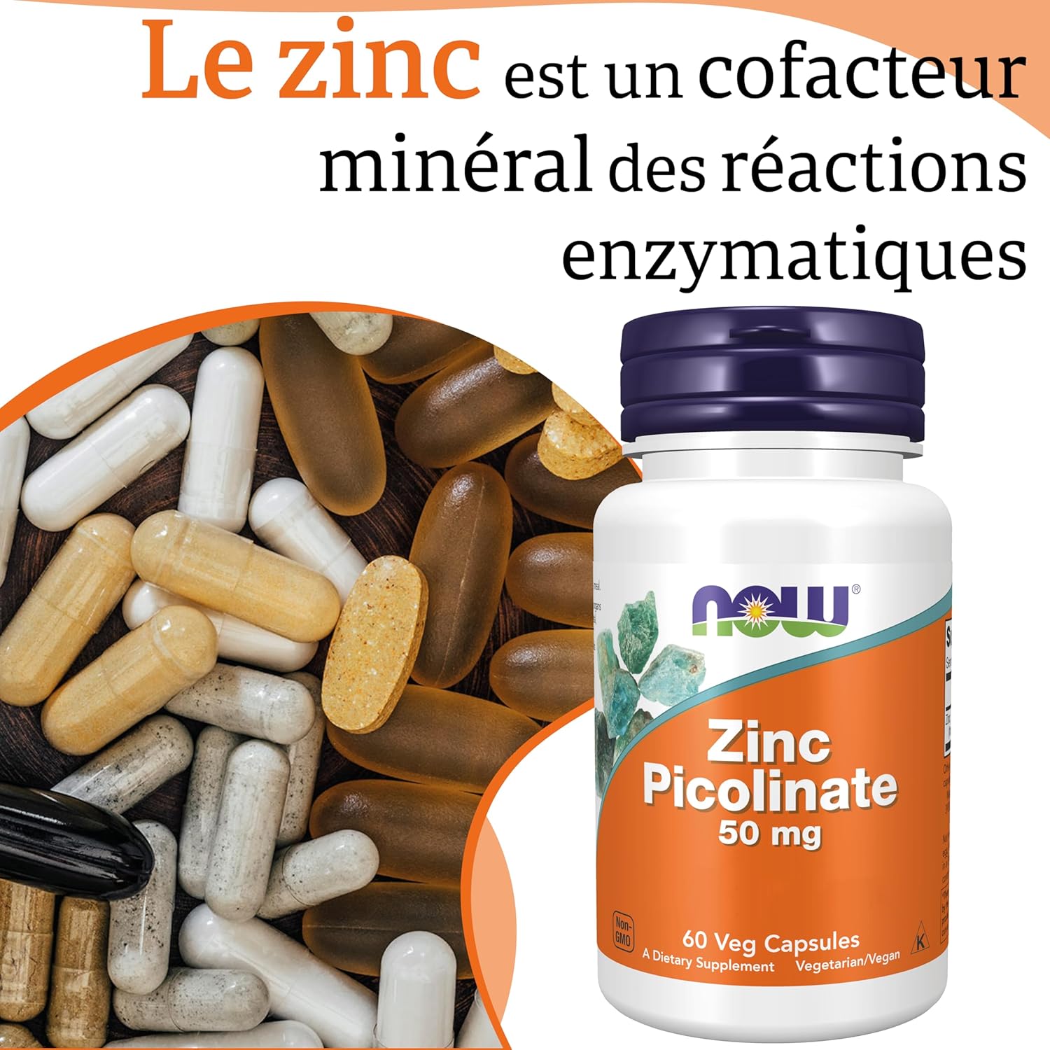 Now Foods, Zinc Picolinate, 50mg, High Dosed, 1 Capsule Every 2 Days, 60 Vegan Capsules, Lab Tested, Gluten Free, Soy Free, Non-GMO, Vegetarian - Image 4