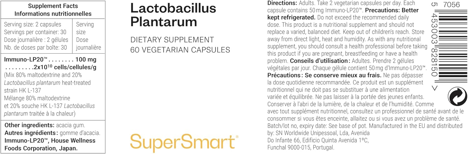 Lactobacillus Plantarum PostBiotique - The Best Immunobiotic Complex to Strengthen Your Immunity - Patented (Immuno-LP20™) - Vegan - Gluten Free - Supersmart - Image 3