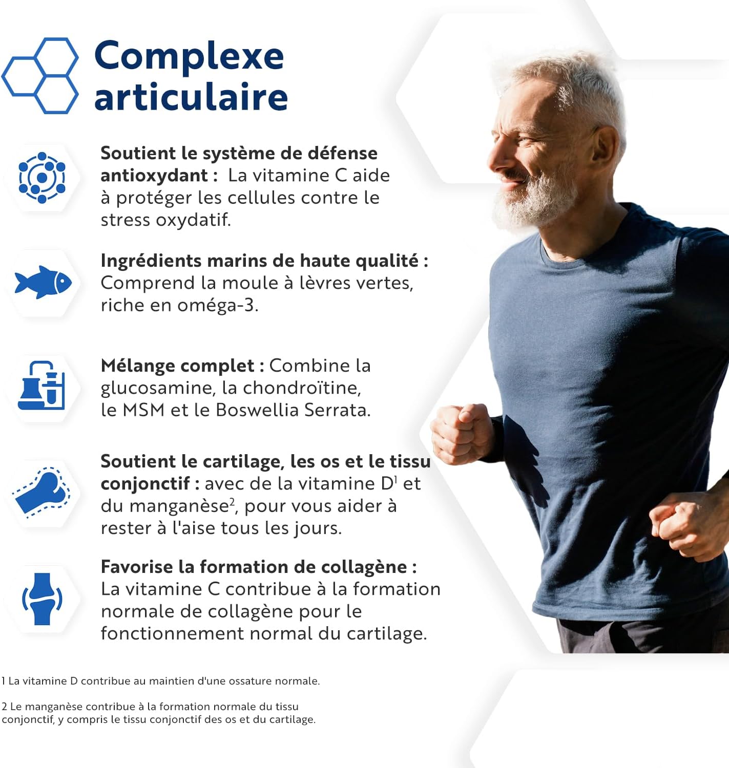 Glucosamine Chondroitin Complex with Vitamin D - MSM + Vitamin C and Manganese - 180 Tablets for 6 Months - Joint Dietary Supplement for Men and Women - MSM Vitamin C - Nutravita - Image 3