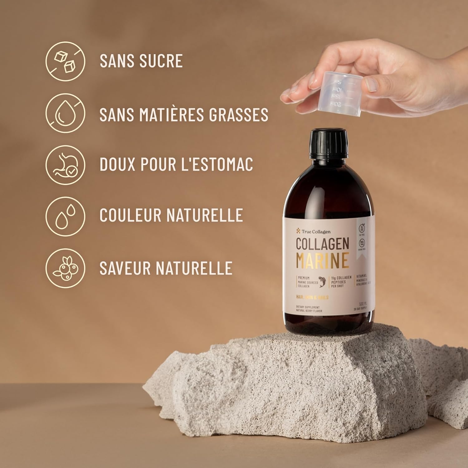 True Collagen Marine | Hydrolyzed Collagen Liquid Supplement 11,000mg - 500ml, 20 Day Supply | Hyaluronic Acid, Biotin & Vitamin C for Hair, Skin & Nails - Image 5