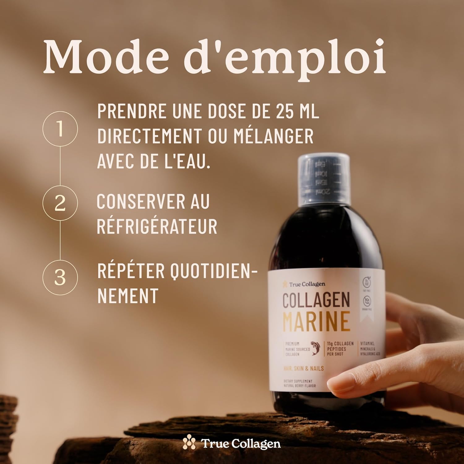 True Collagen Marine | Hydrolyzed Collagen Liquid Supplement 11,000mg - 500ml, 20 Day Supply | Hyaluronic Acid, Biotin & Vitamin C for Hair, Skin & Nails - Image 8