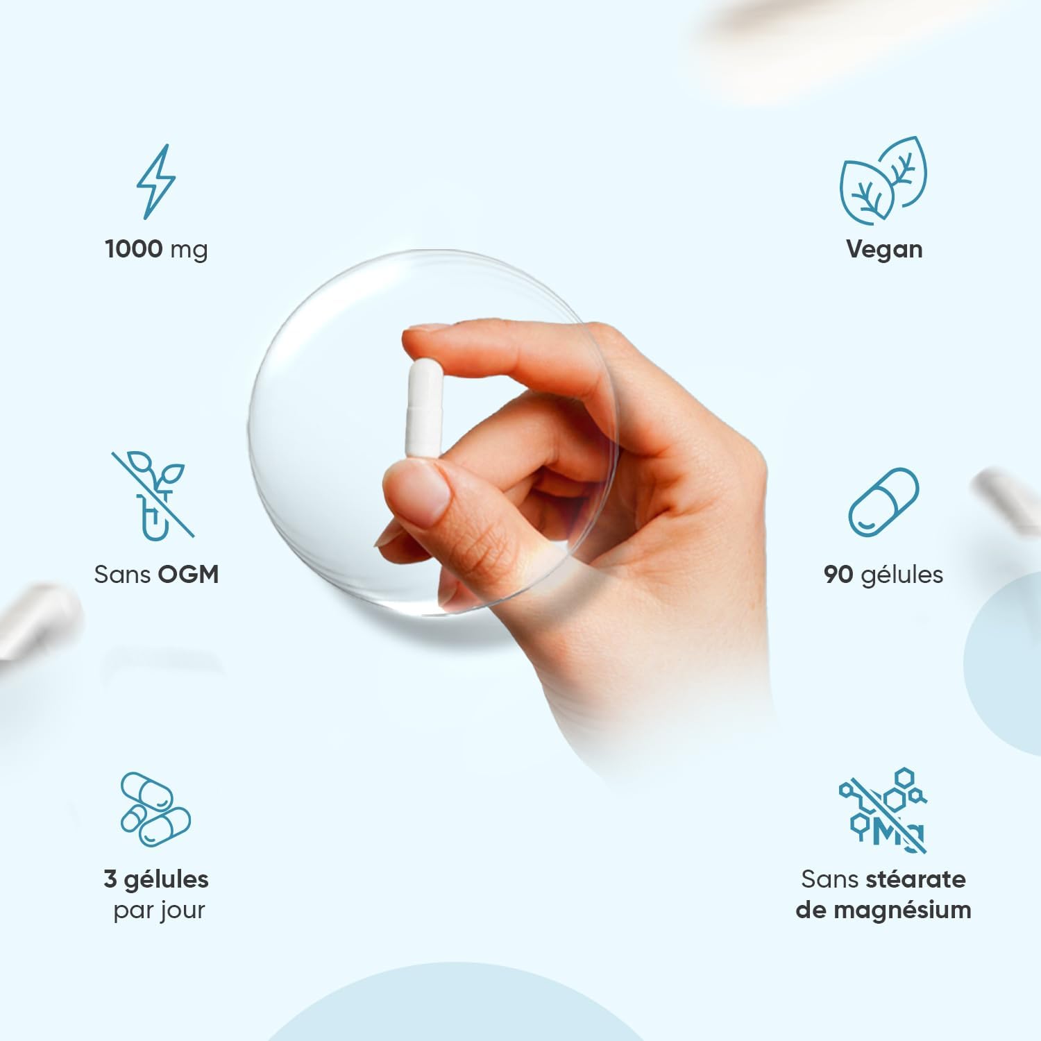 Glutathione Liposomal Reduced 1000mg - 90 Vegan Capsules - Glutathione Liposomal Vitamin C, Hyaluronic Acid, Alpha-Lipoic Acid - Sunflower Phospholipids - Soy and Non-GMO - Image 8